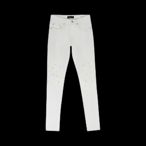 PURPLE BRAND Tuffetage Monogram Skinny Jeans 'White'