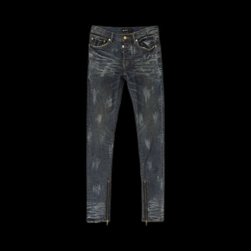 PURPLE BRAND Vintage Coated Zip Skinny Jeans 'Indigo'