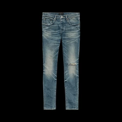 PURPLE BRAND Vintage Knee Blowout Pants 'Mid Indigo'