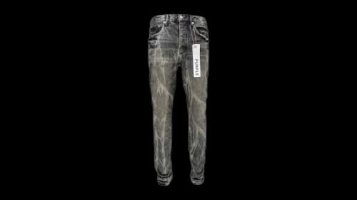 Purple Brand Washed Black Tie Acid Jean Black