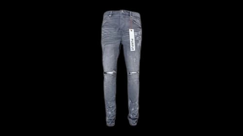 Purple Brand Worn Knee Slit Jean Grey