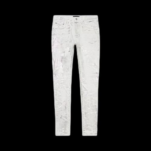PURPLE BRAND Foiled Finish Skinny Jeans 'White'