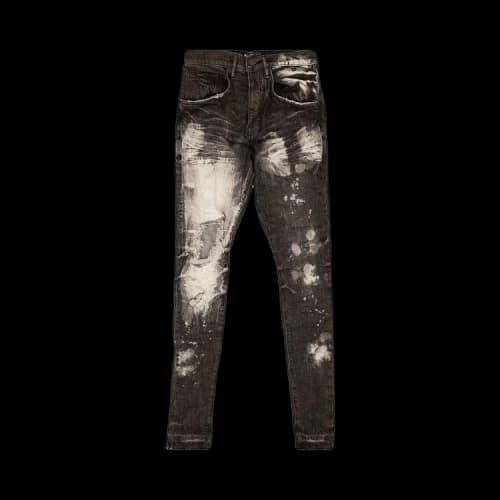 PURPLE BRAND Big Bleach Blowout Skinny Jeans 'Black'