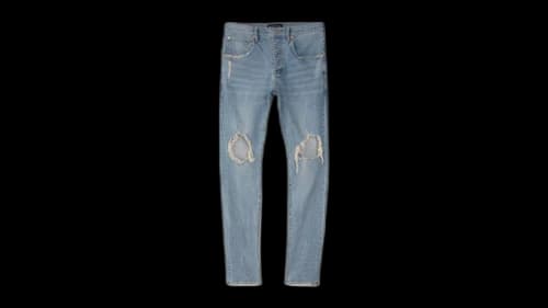 Purple Brand Drop Fit Midrise Tapered Leg Lt Indigo Jeans Indigo