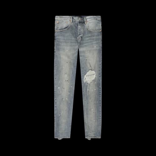 Purple Brand Mid Rise Destroy Paint Jeans Blue