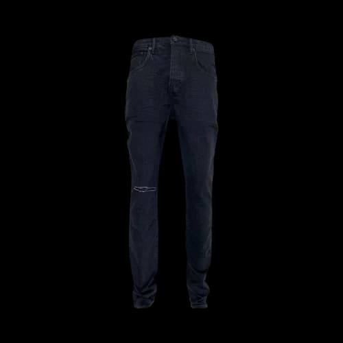 Purple Brand P002-Ndbr825 Knee Slit Rinse Slim Jean Black