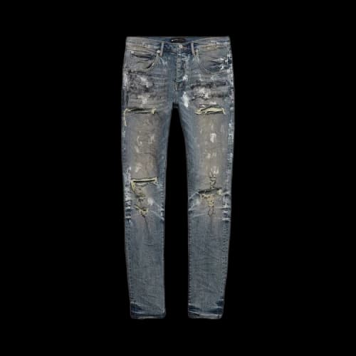 PURPLE BRAND Worn Mid Destroy Jeans 'Indigo'