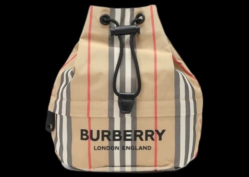 Burberry Phoebe Heritage Stripe Bucket Bag Archive Beige