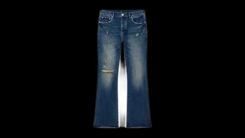 Purple Brand Alloy Distressed Flare Jeans Indigo