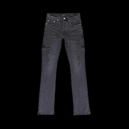 PURPLE BRAND Washed Cargo Flare Skinny Jeans 'Black'