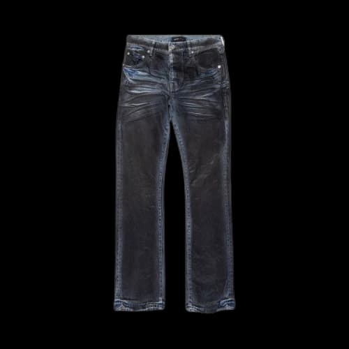 PURPLE BRAND Dirty Coated Flare Jeans 'Black'