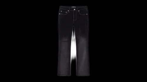 Purple Brand P004-FFDB425 Flare Flock Dipped Jean Black