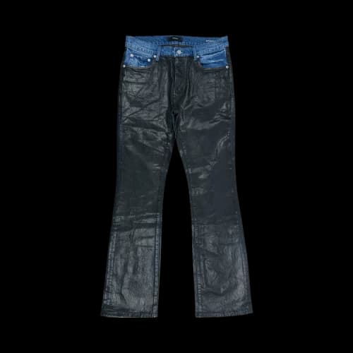 Purple Brand Coated Flare Jeans Black