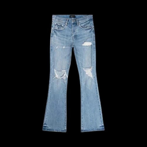 PURPLE BRAND Ripped Flare Jeans 'Light Indigo'