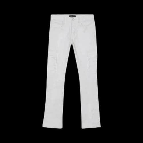 PURPLE BRAND Patent Leather Cargo Jeans 'White'