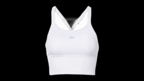 Alo Yoga Ribbed-Knit Bra Top White