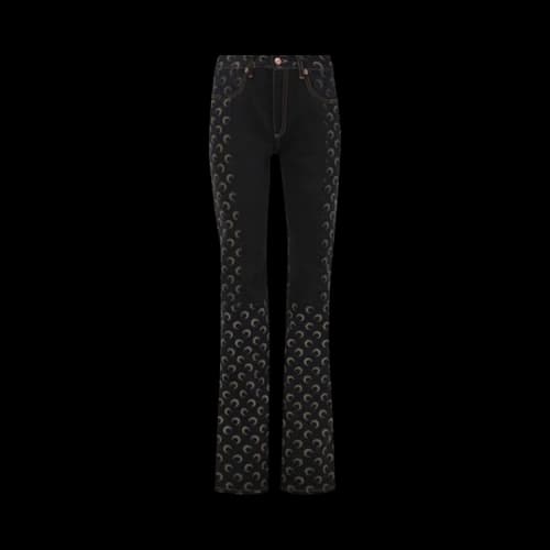 Marine Serre Moon Denim Straight-Fit Trousers 'Black'