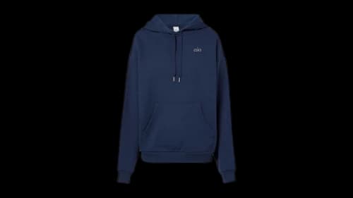 Alo Yoga Accolade Cotton-Blend Jersey Hoodie Navy