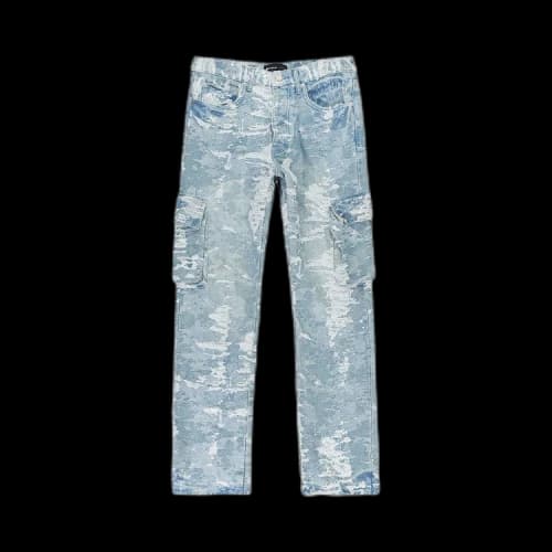 PURPLE BRAND Dirty Jacquard Cargo Skinny Jeans 'Indigo'