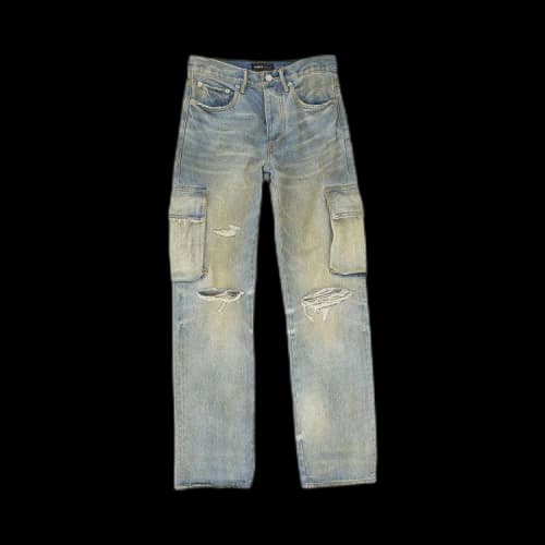 PURPLE BRAND Relaxed Cargo Dirty Skinny Jeans 'Indigo'