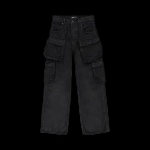 PURPLE BRAND Relaxed Double Cargo Skinny Jeans 'Black'