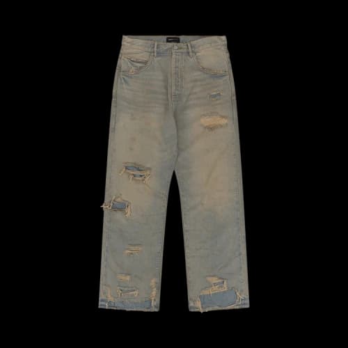 PURPLE BRAND Verditer Destroyed 'Light Indigo'