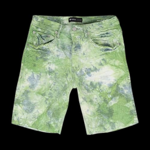 PURPLE BRAND Bleached Tie Dye Jacquard Monogram Shorts 'Green'