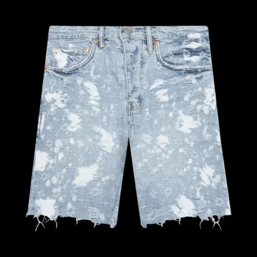 PURPLE BRAND Bleach Jacquard Monogram Shorts 'Light Indigo'
