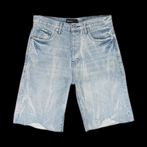 PURPLE BRAND Light Tie Acid Relaxed Shorts 'Indigo'
