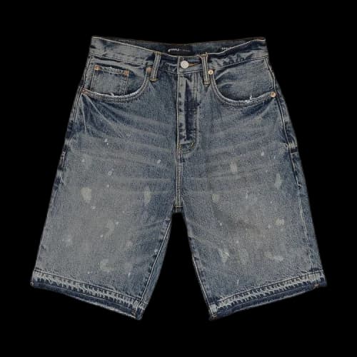 PURPLE BRAND Mid Acid Bleach Relaxed Shorts 'Aqua'