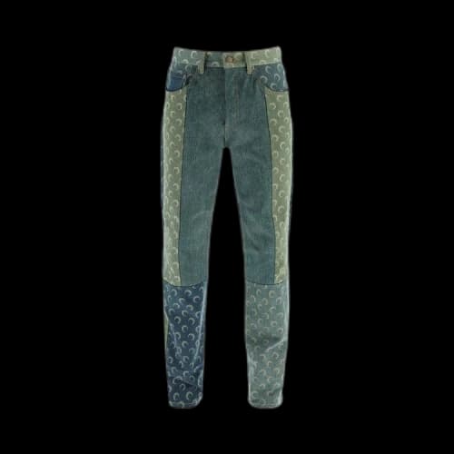 Marine Serre Petrichor Moon Denim Trousers 'Green'