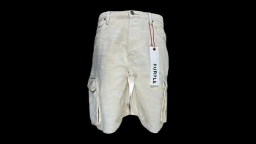 Purple Brand Jacquard Cargo Shorts Ivory