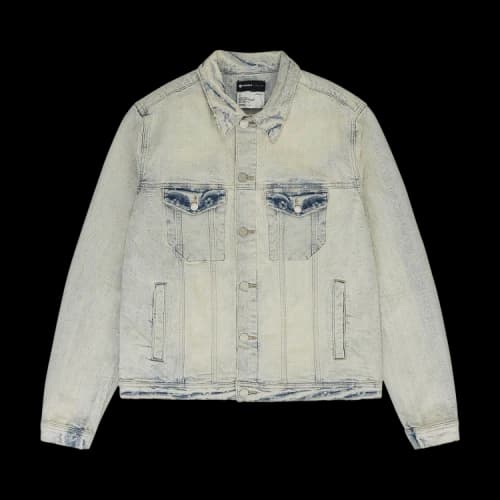 PURPLE BRAND Jacquard Monogram Trucker Denim Jacket 'Indigo'