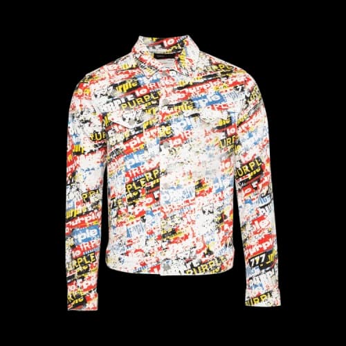 PURPLE BRAND Stickers Trucker Jacket 'All Over Print'