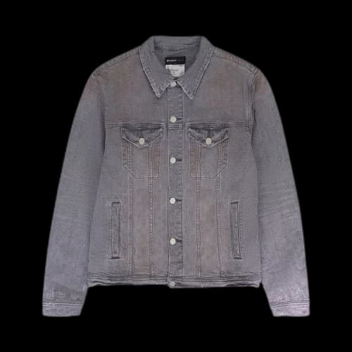 PURPLE BRAND Washed Jacquard Trucker Denim Jacket 'Grey'