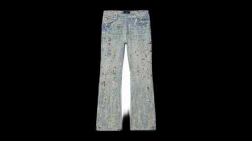 Purple Brand P026-BSDL226 Bead Splatter Destroy Jeans Indigo