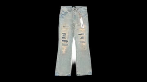 Purple Brand P026-SYDR226 Bootcut Destroy Repair Jeans Indigo