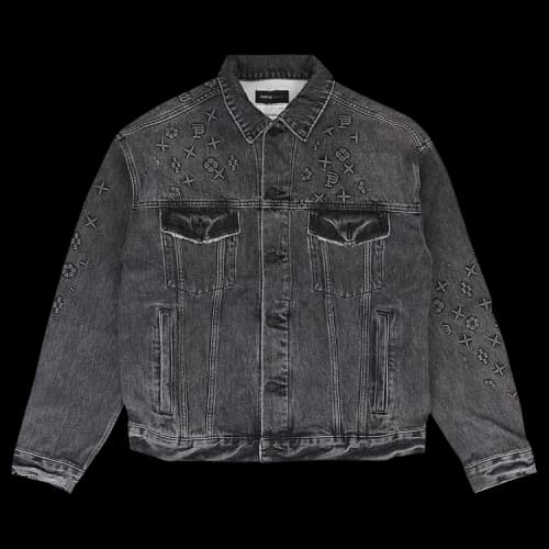 PURPLE BRAND Embossed Denim Jacket 'Black'