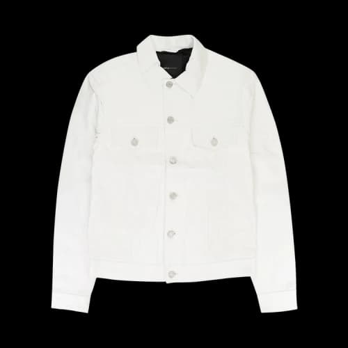 PURPLE BRAND Leather Trucker Jacket 'White'