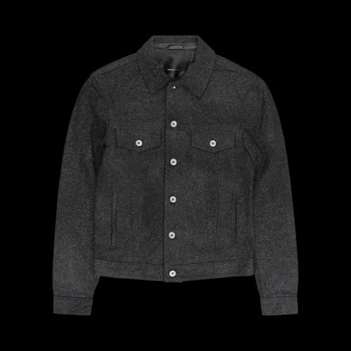 PURPLE BRAND Leather Trucker Jacket 'Black'
