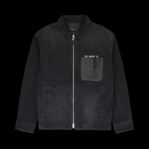 PURPLE BRAND Zip Front Work Jackets 'Black'