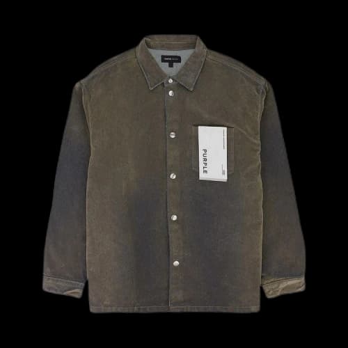 PURPLE BRAND Long-Sleeve Flocked Shirt Jacket 'Green'