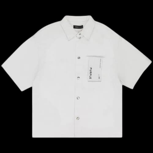PURPLE BRAND Short-Sleeve Shirt Jacket 'White'