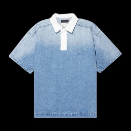 PURPLE BRAND Embossed Polo Shirt 'Indigo'