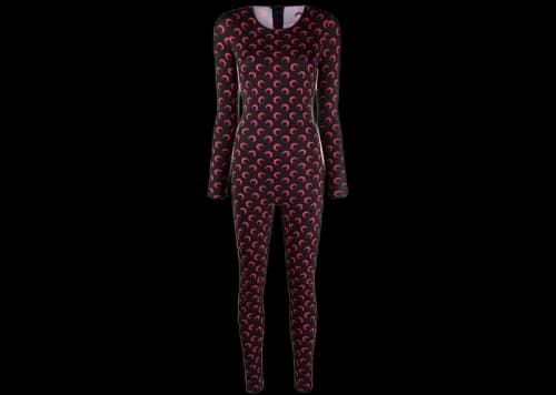 Marine Serre Crescent Moon-Print Jumpsuit Red