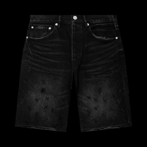 PURPLE BRAND Beaded Monogram Shorts 'Black'