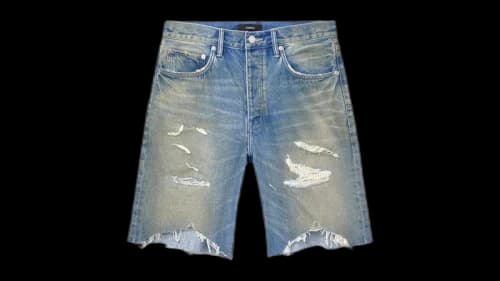 Purple Brand High Summer Destroy Short Indigo