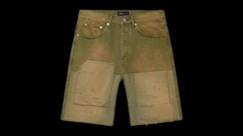 Purple Brand Patchwork Short Green