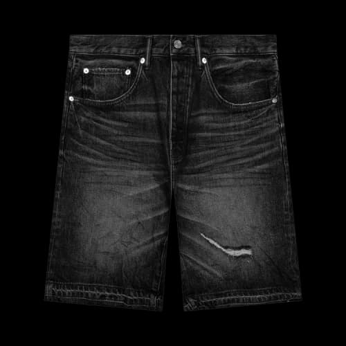 PURPLE BRAND Smoke Worn Vintage Shorts 'Black'
