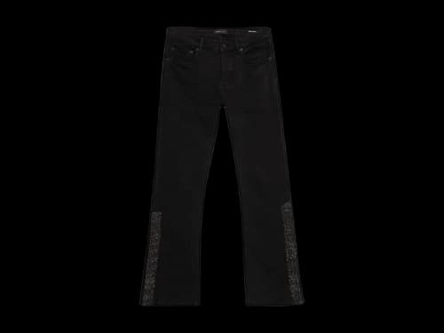 Purple Brand Flare Crystal Side Snap Jeans Black